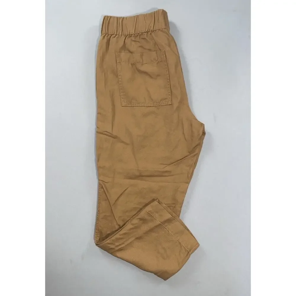 Banana Republic Linen Blend Pull On 'Tapered Crop Pant' in Black. Women's M, EUC